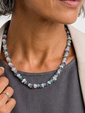 Natural multi gem Necklace no clasp